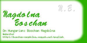 magdolna boschan business card